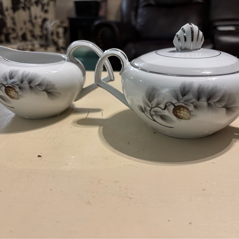 Elegant White and Gray Serveware Set